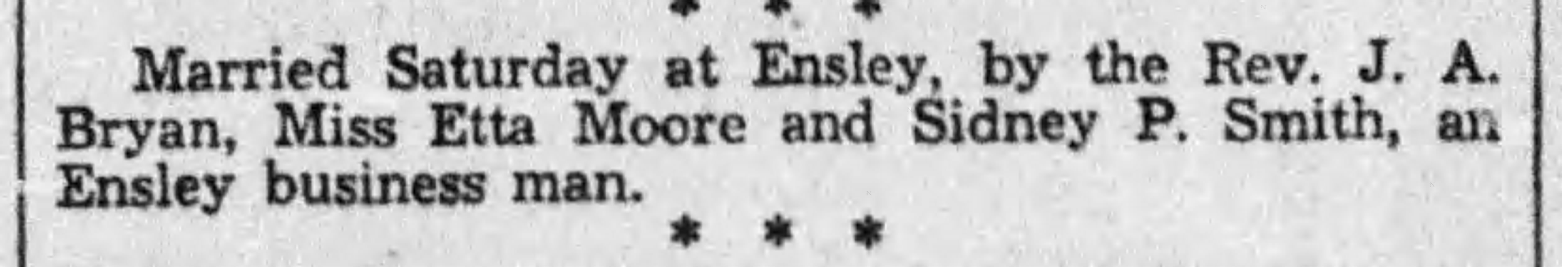 Etta Moore-Sidney P. Smith